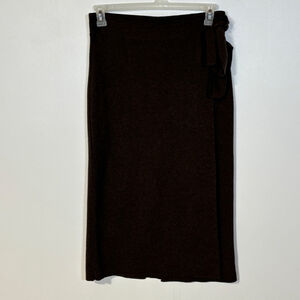 Nice Things Paloma S Skirt Women’s Large Brown Midi Maxi Wool Blend Faux Wrap